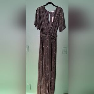 Baltic Born Grace Sparkle Gown In Black And Gold NWT
